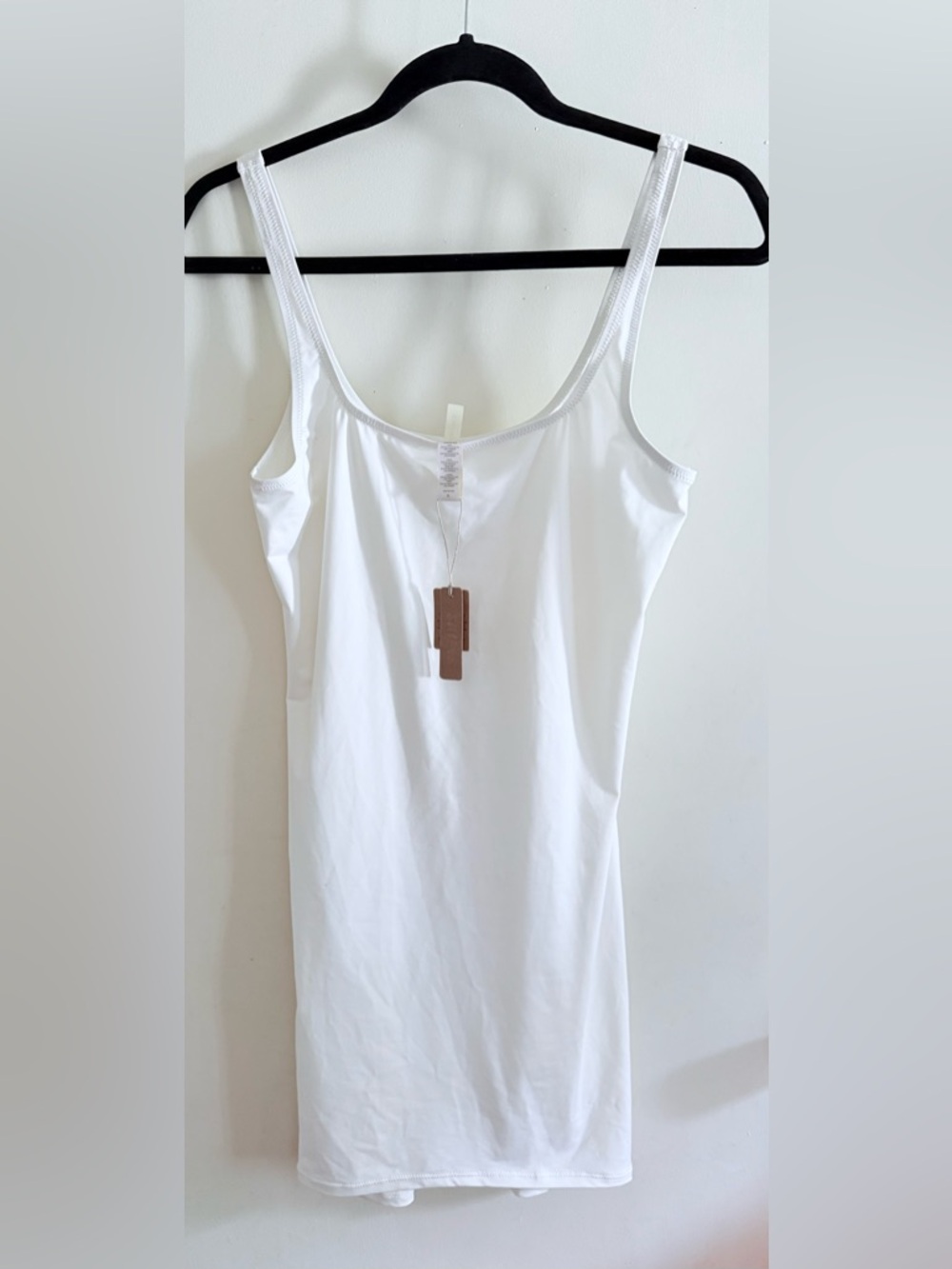SKIMS White Marble Tank Swim Dress Coverup